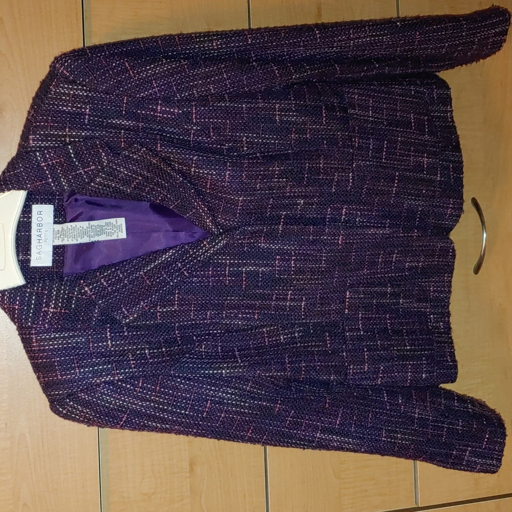 Women's Petite jacket, purple tweed